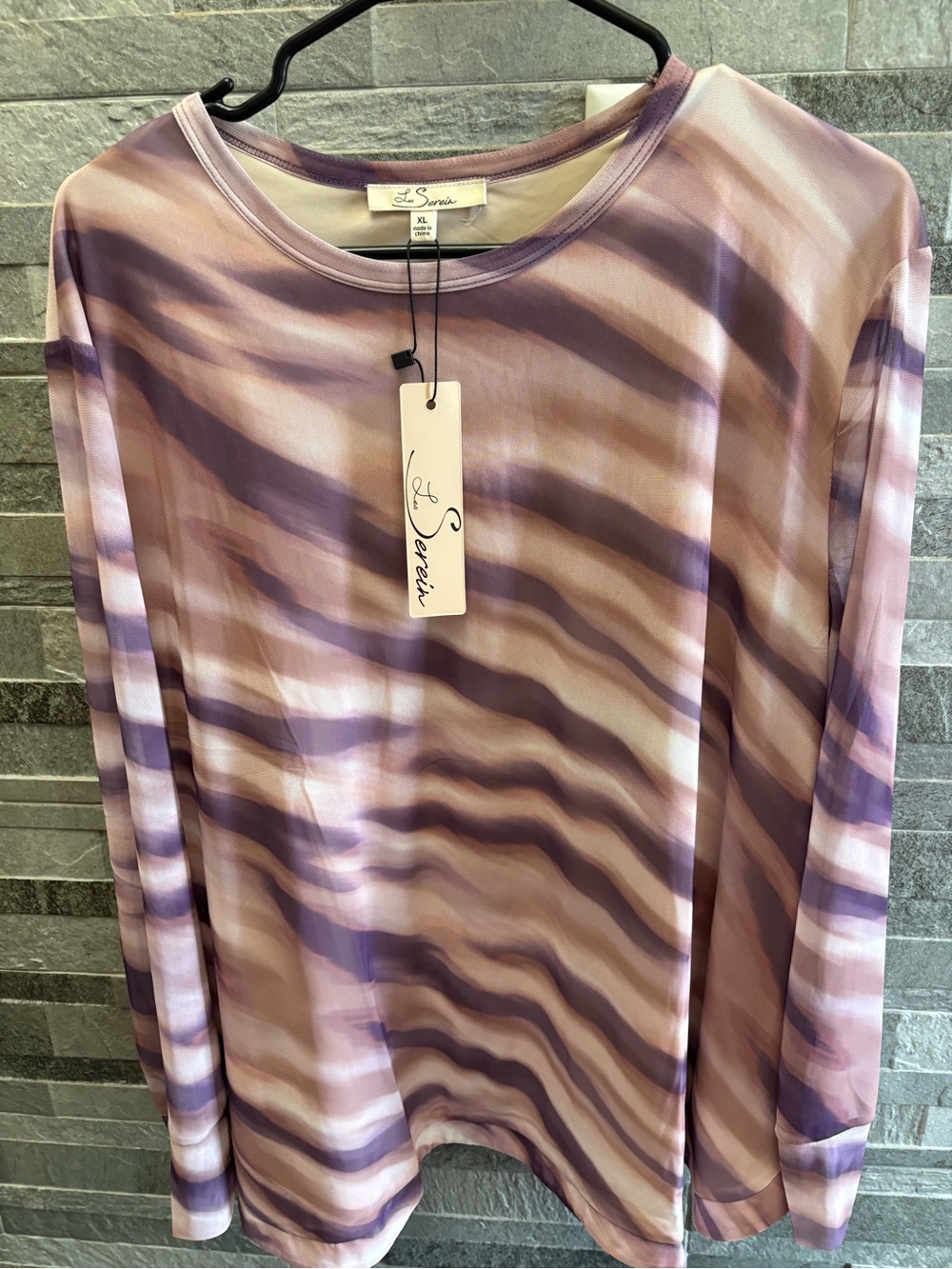 Le Sucré Lavender Wave Long Sleeve Top